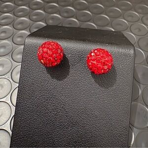 Elegant Red Stud Earrings